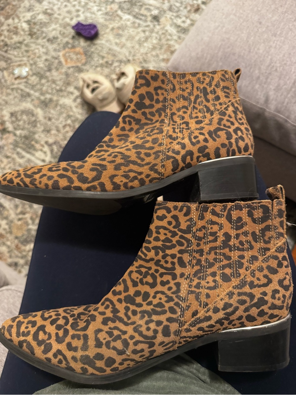 Marc Fisher - Pointy Leopard-Print Ankle Booties